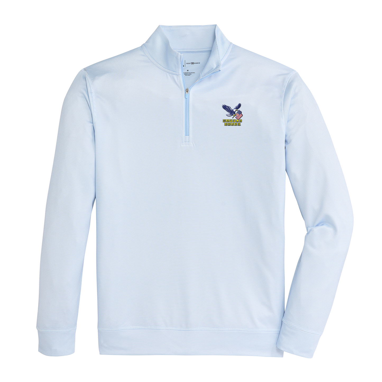 Onward Reserve Waffle House USA Hairline Stripe Printed Performance 1/4 Zip - Sky