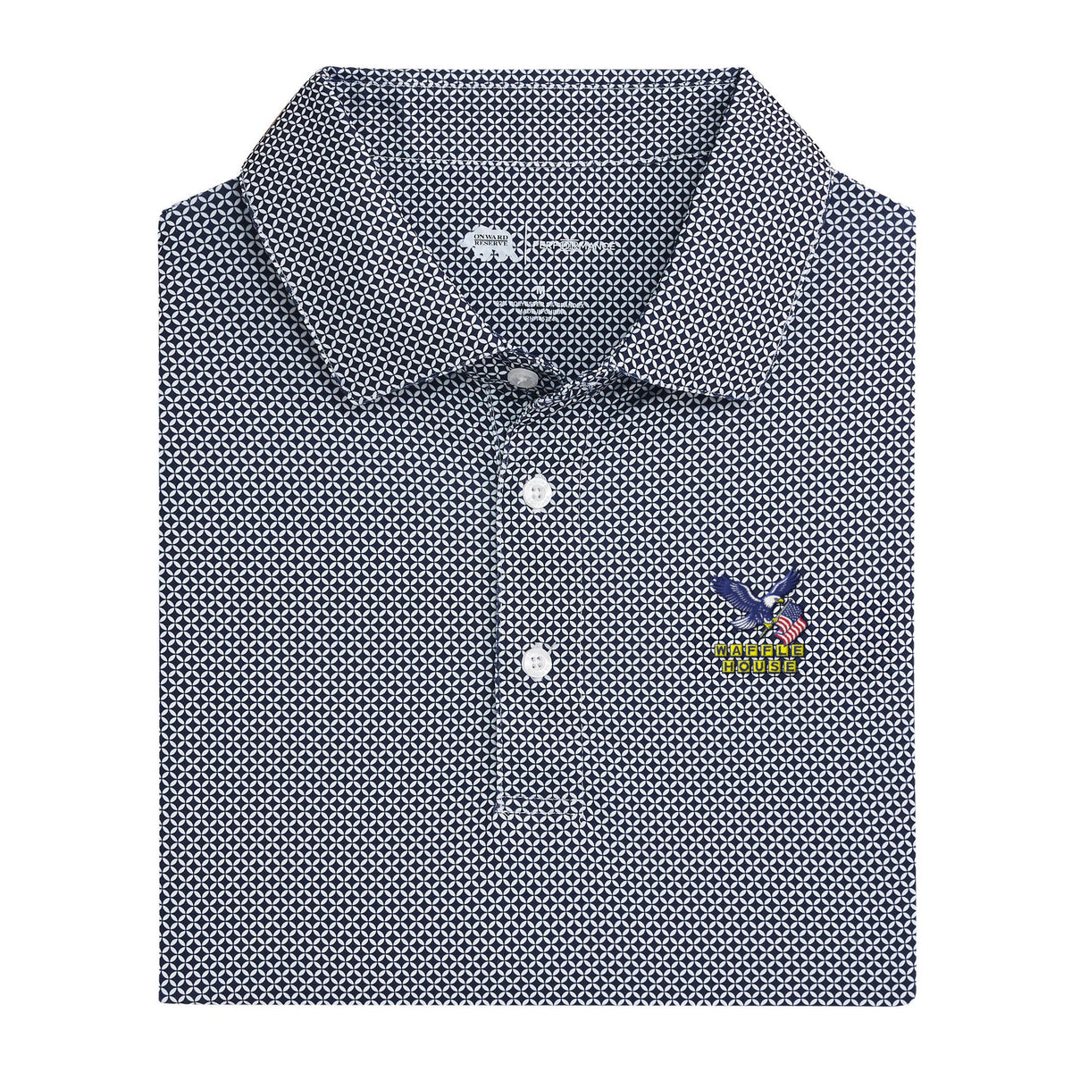 Onward Reserve Waffle House USA Scope Printed Performance Polo - Naval Academy