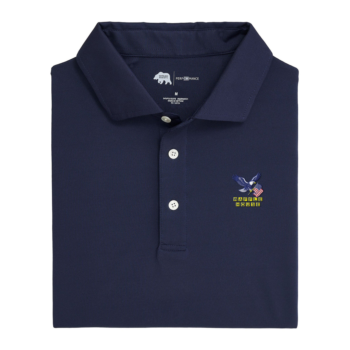 Onward Reserve Waffle House USA Solid Performance Polo - Classic Navy