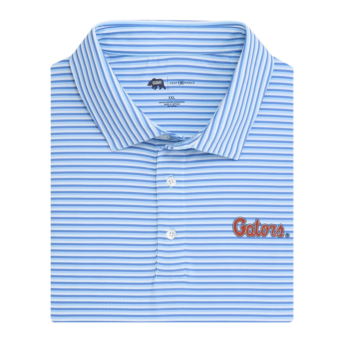 Onward Reserve Florida Gators Script Tri Stripe Performance Polo