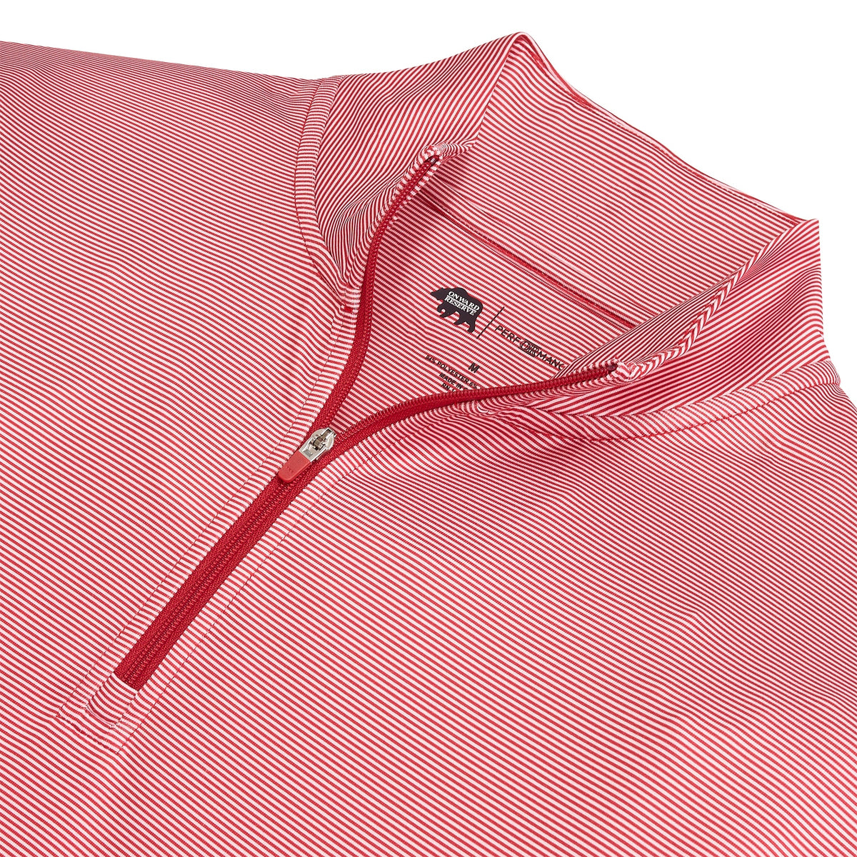 Onward Reserve Hairline Stripe Printed Performance 1/4 Zip - Red