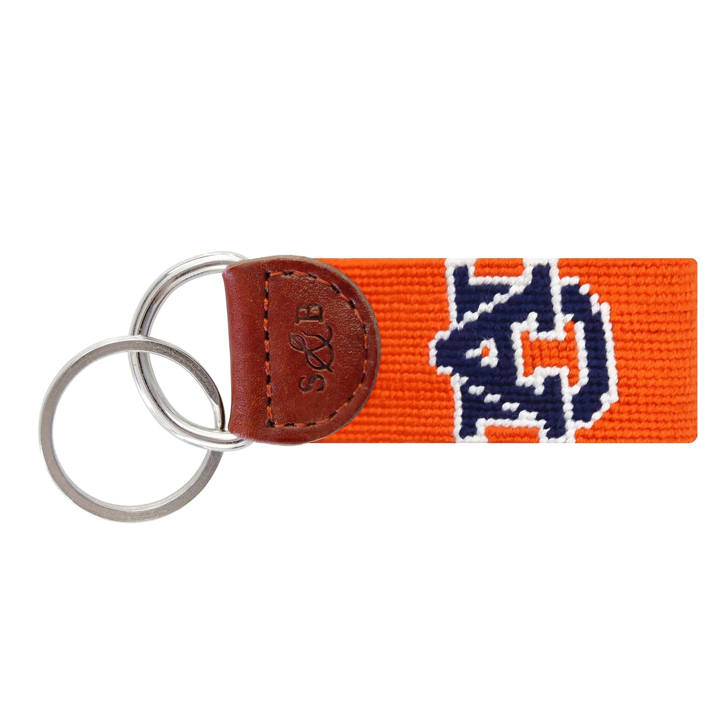 Onward Reserve Auburn Needlepoint Key Fob - Orange