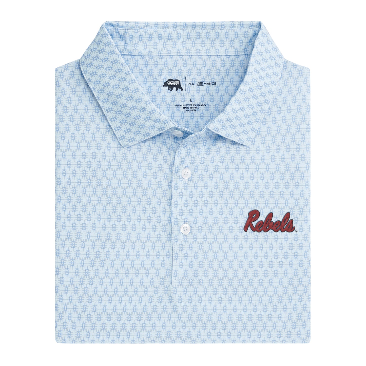 Onward Reserve Ole Miss Rebels Tents Printed Performance Polo