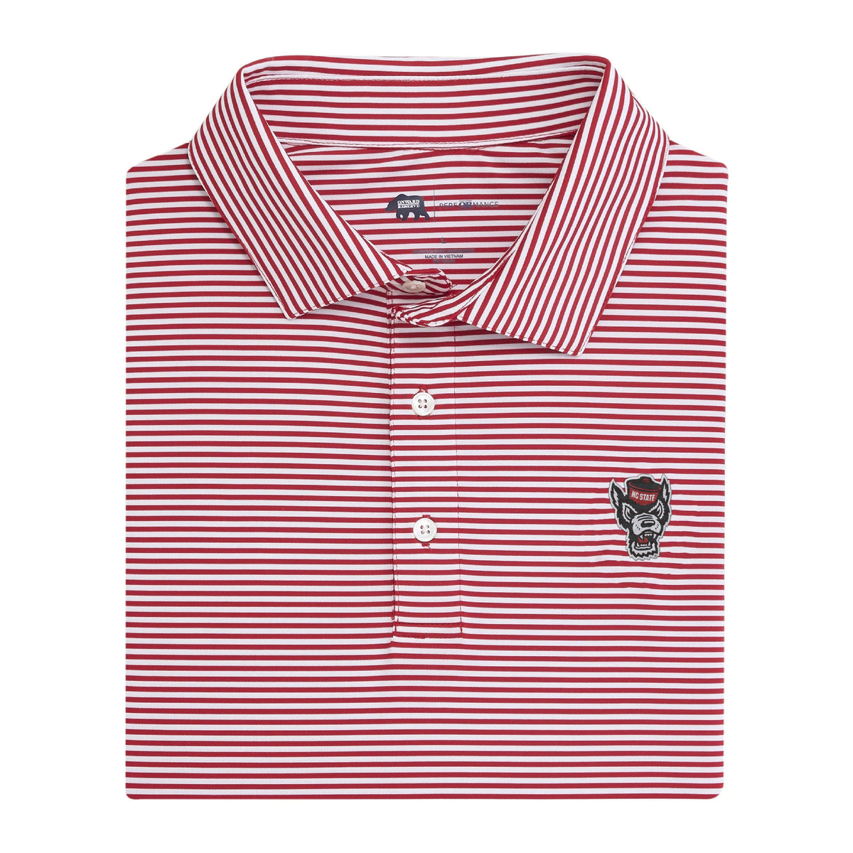 Onward Reserve NC State Tuffy Head Echo Stripe Performance Polo