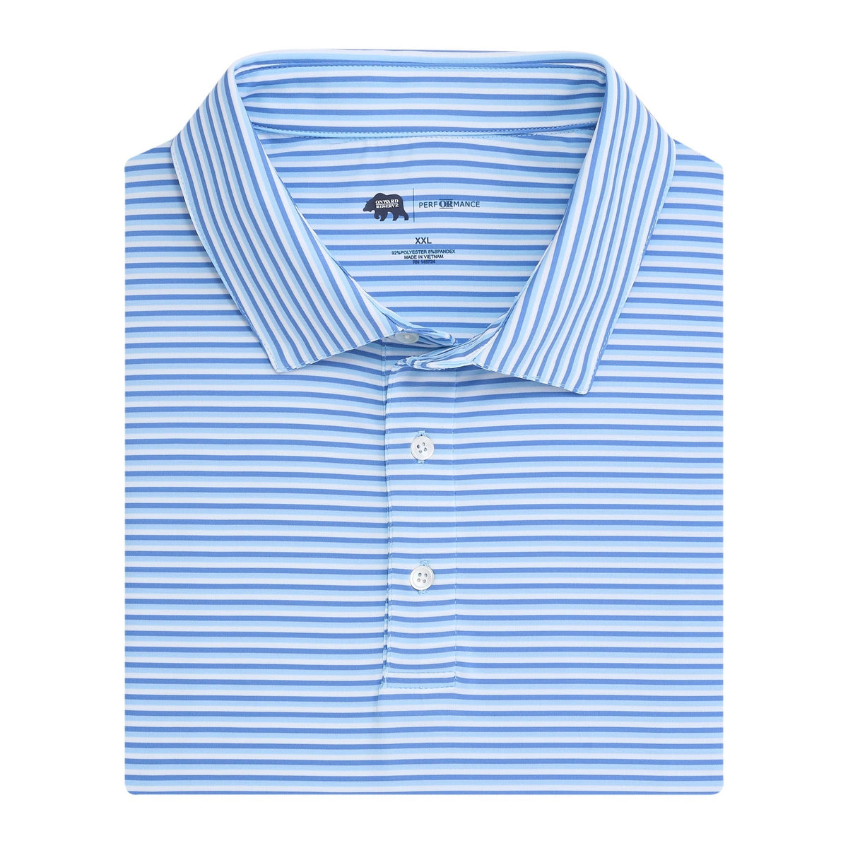 Onward Reserve Tri Stripe Performance Polo - Blue Horizon