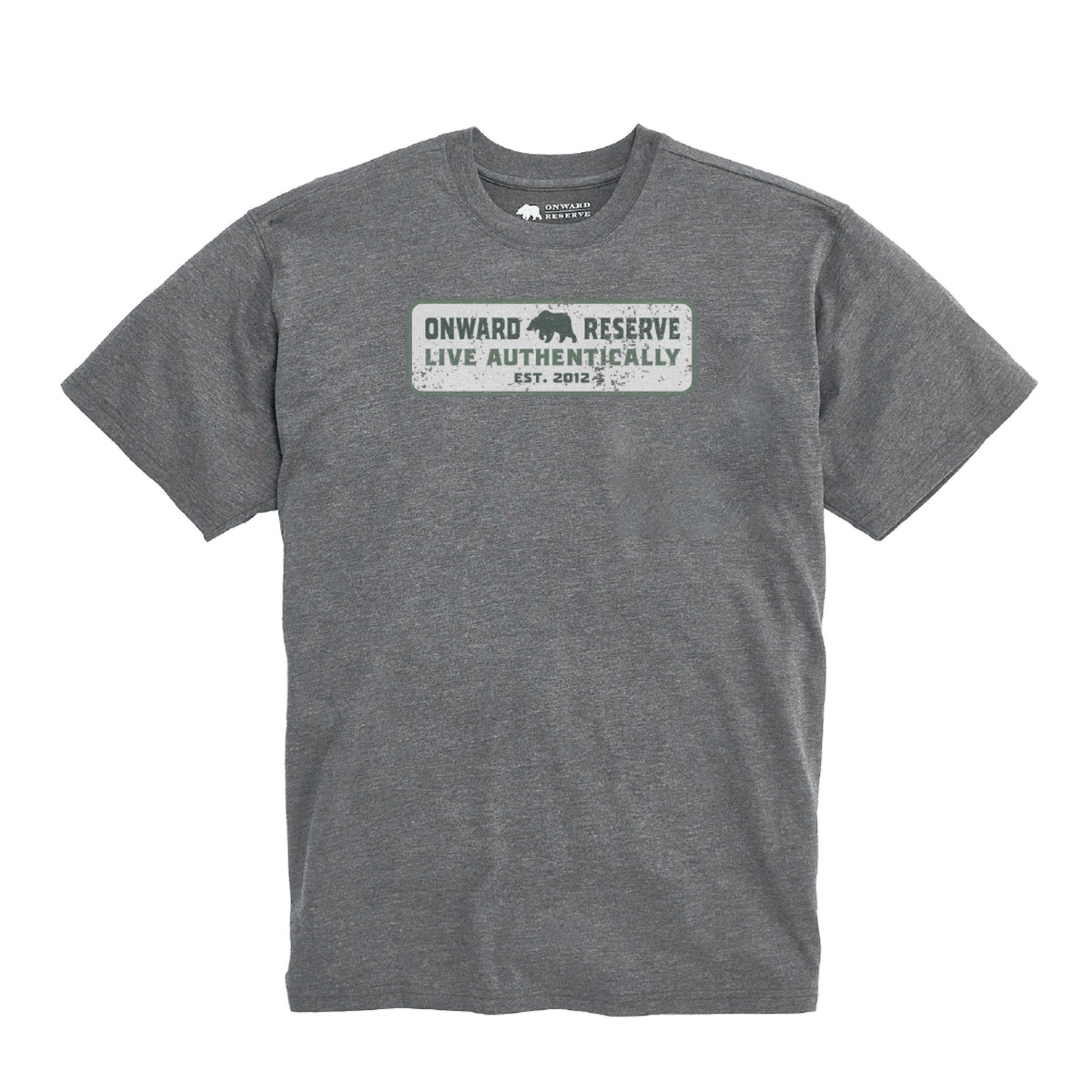 Onward Reserve Live Authentically Vintage Wash Tee Shirt - Granite