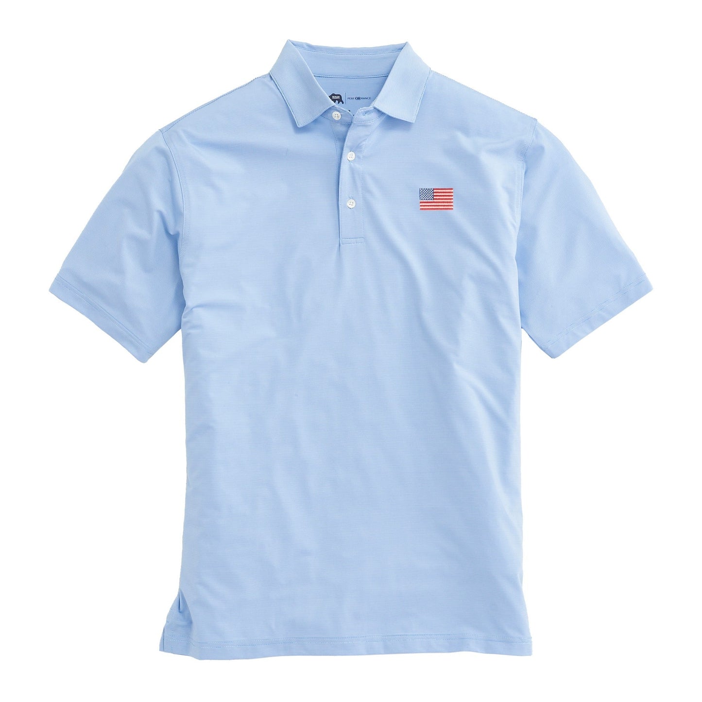 Onward Reserve Classic Flag Hairline Stripe Performance Polo - Sky