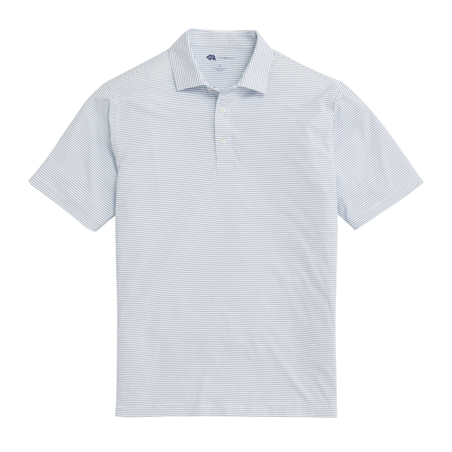 Onward Reserve Birdie Stripe Performance Polo - Lichen Blue