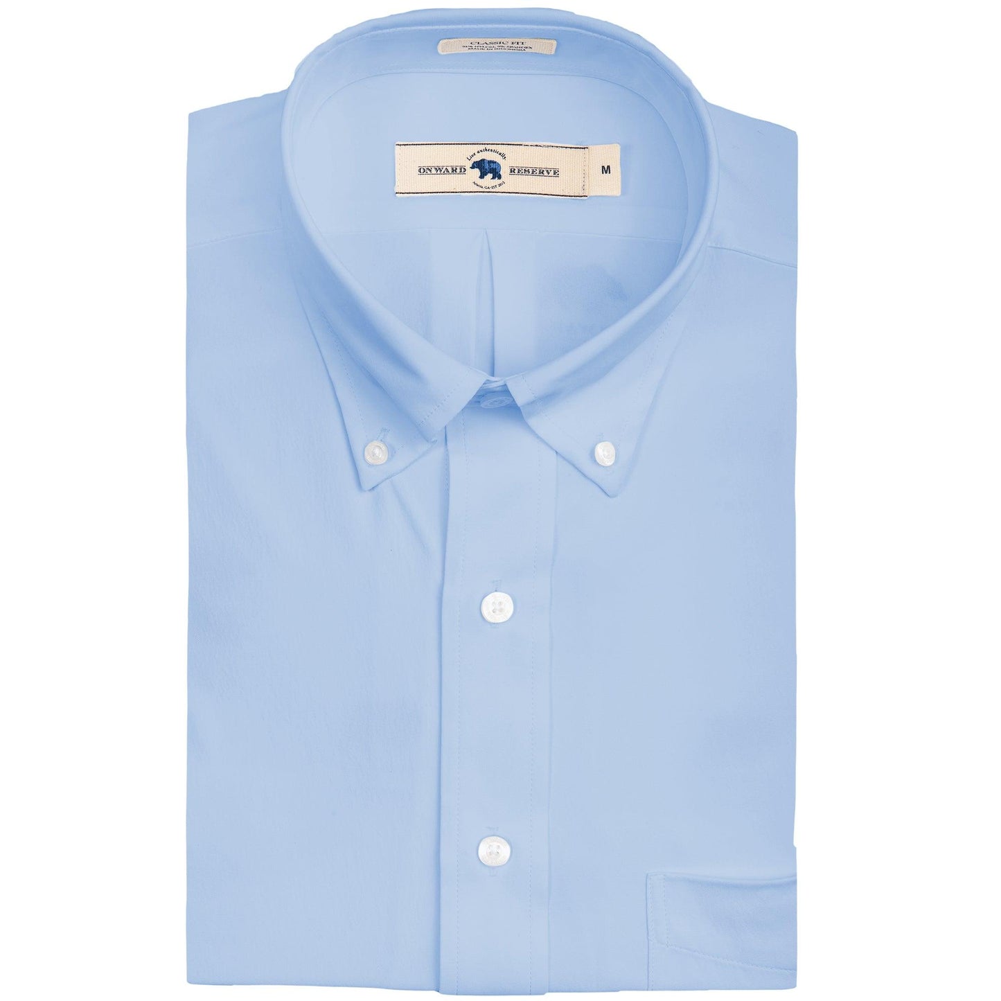 Onward Reserve Solid Classic Fit Quad Button Down - Sky