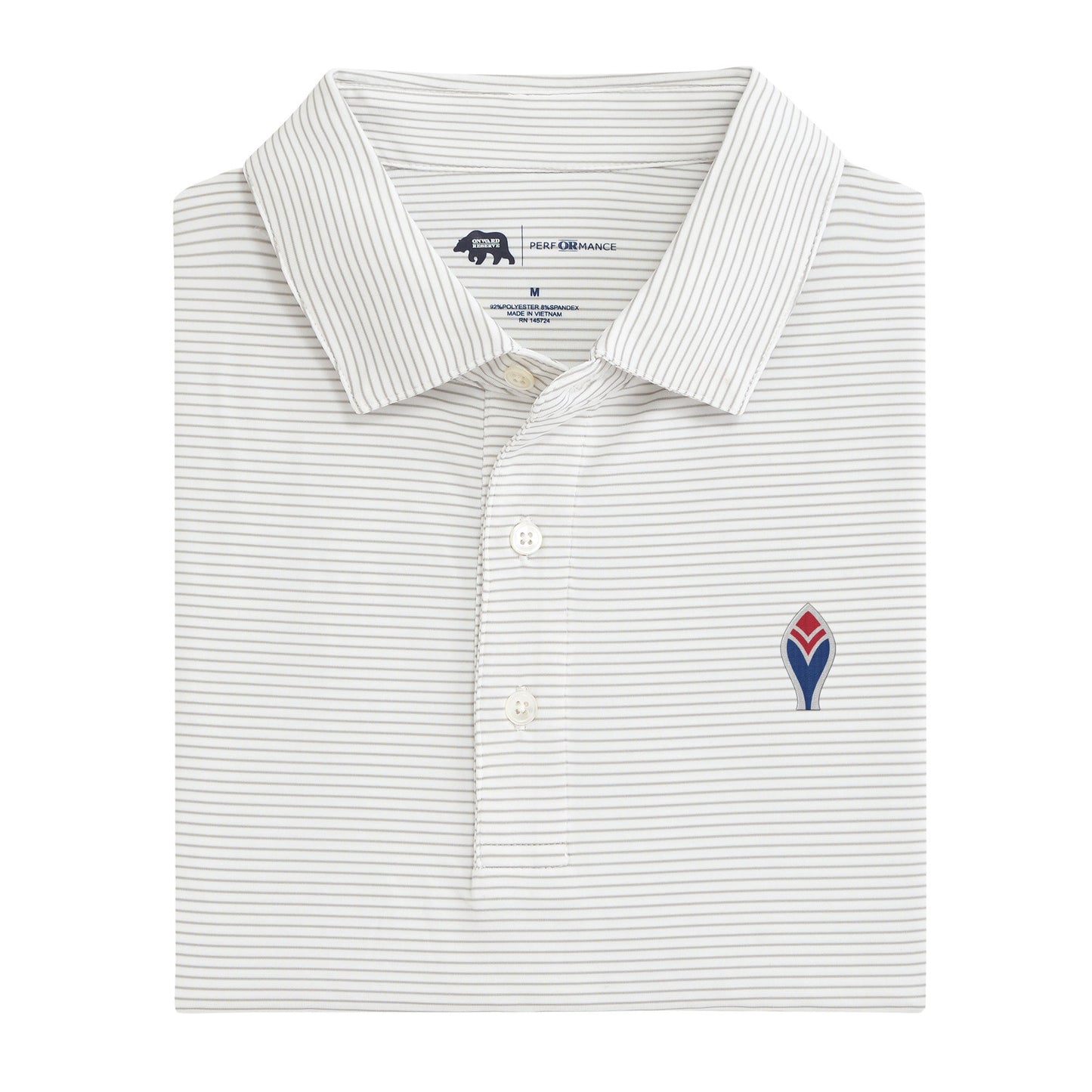 Onward Reserve Braves Cooperstown Feather Birdie Stripe Performance Polo