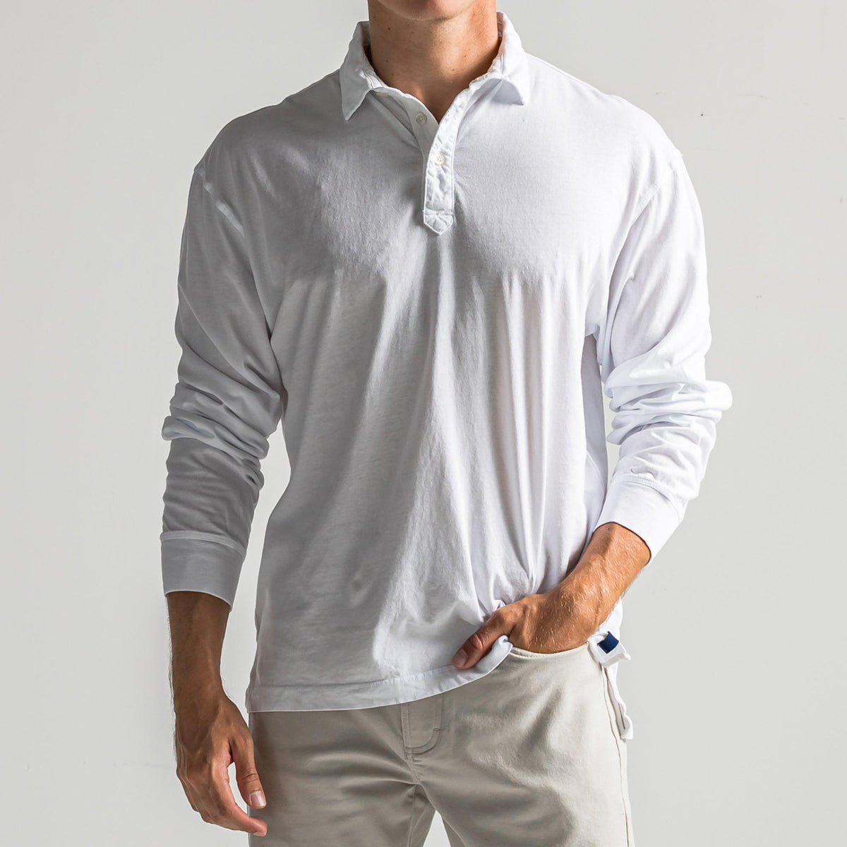 Onward Reserve Perry Long Sleeve Polo - White