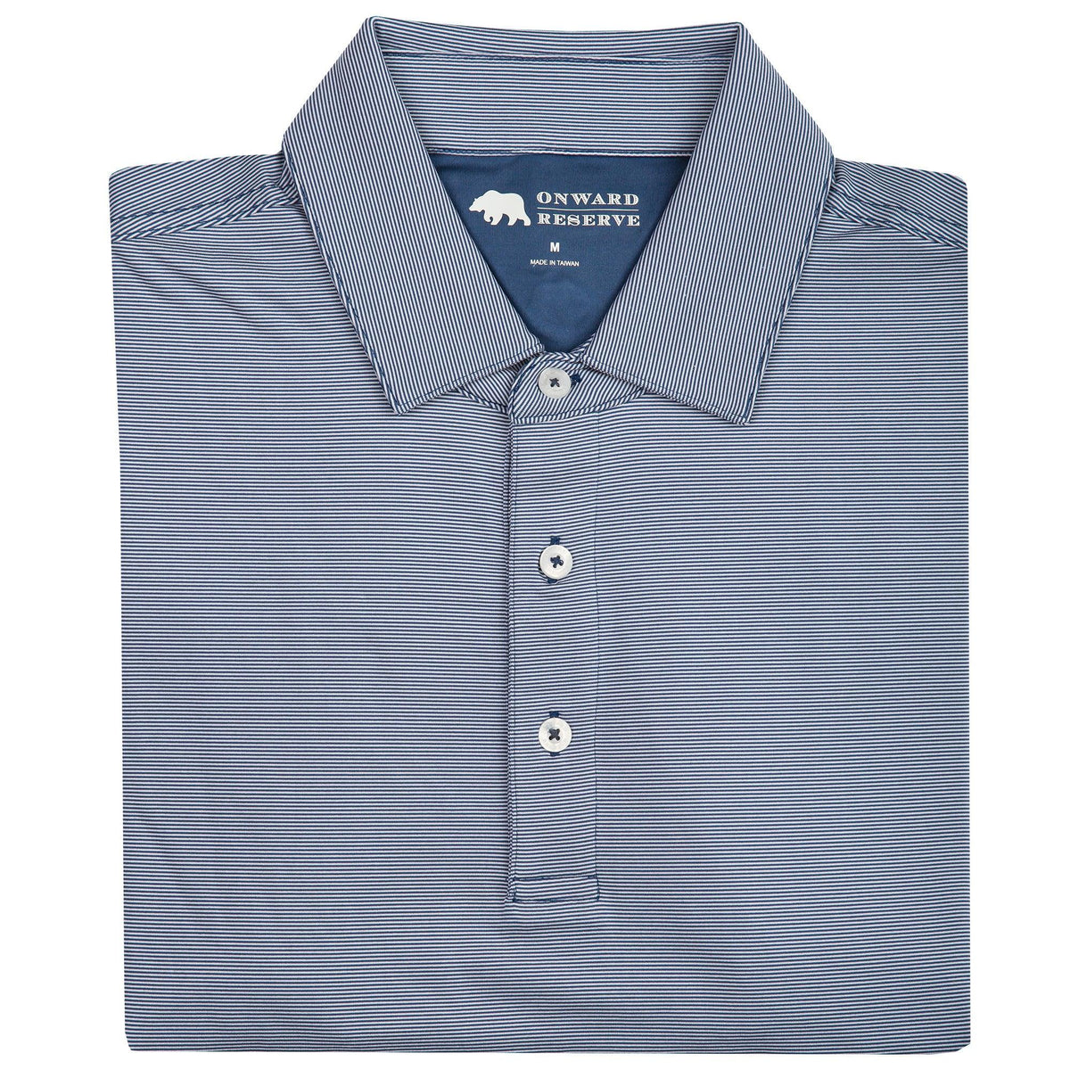 Onward Reserve Blade Stripe Performance Polo - True Navy/White