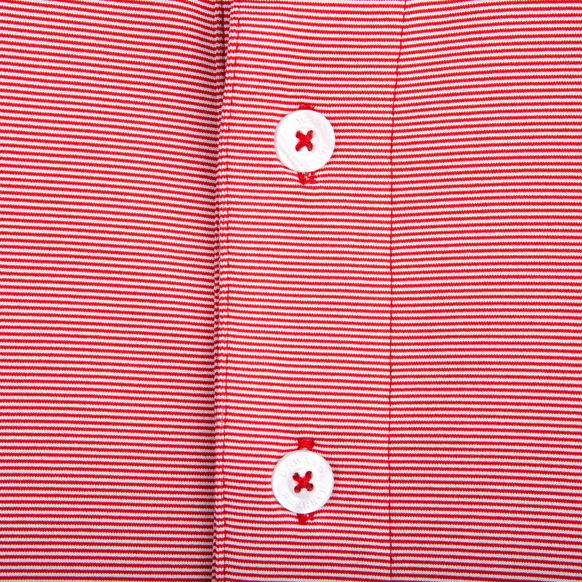 Onward Reserve Hairline Stripe Performance Polo - Red