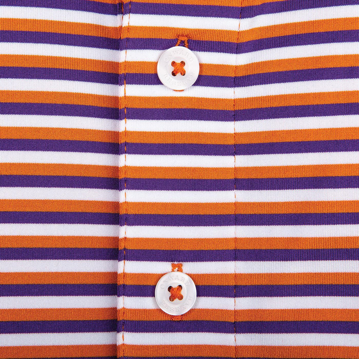 Onward Reserve Triple Stripe Performance Polo - Orange/Purple