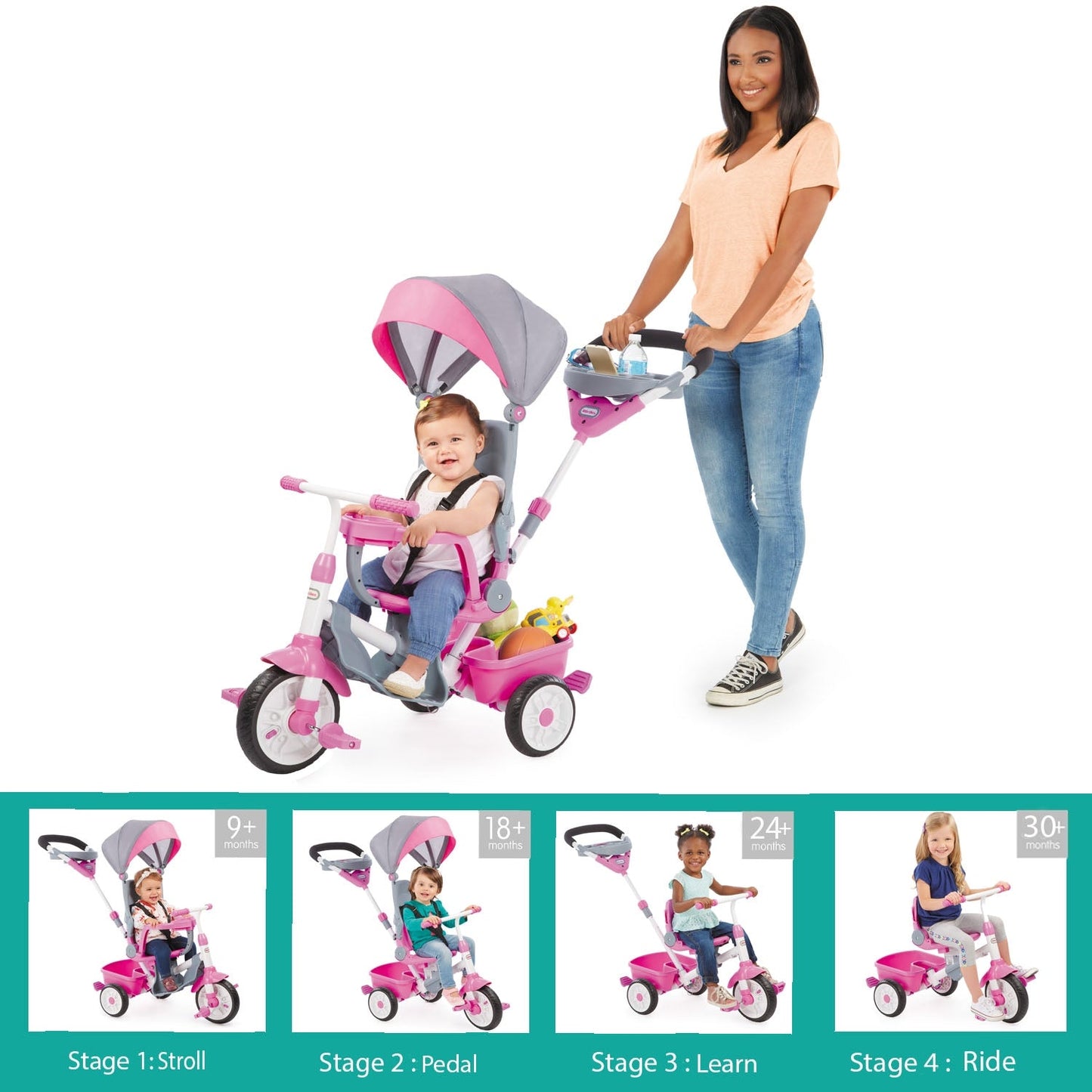 Perfect Fit 4-in-1 Trike - Pink | Little Tikes Outlet