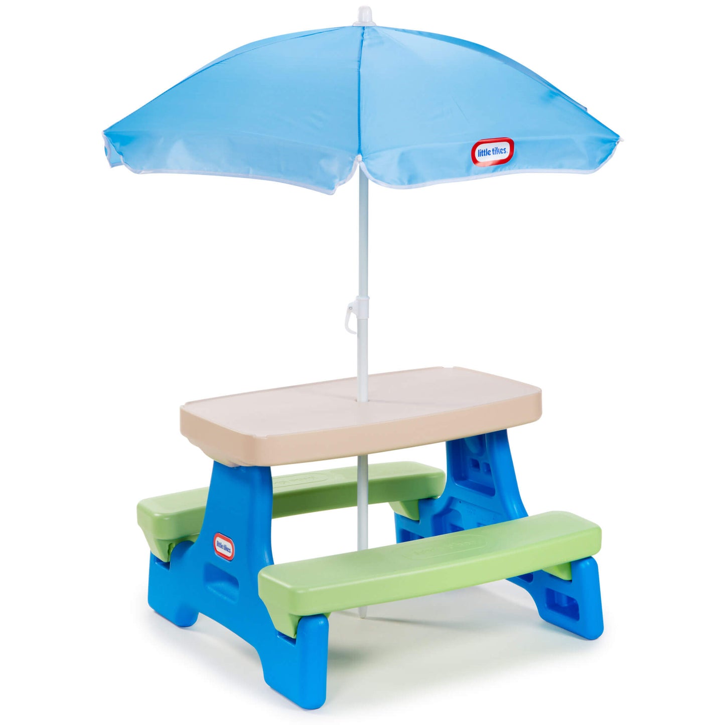 Little Tikes Easy Store Jr. Play Table with Umbrella - Blue/Green Online