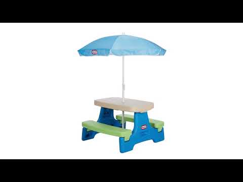 Little Tikes Easy Store Jr. Play Table with Umbrella - Blue/Green Online