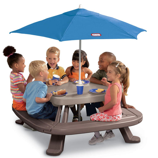Little Tikes Fold 'n Store Picnic Table with Market Umbrella Discount