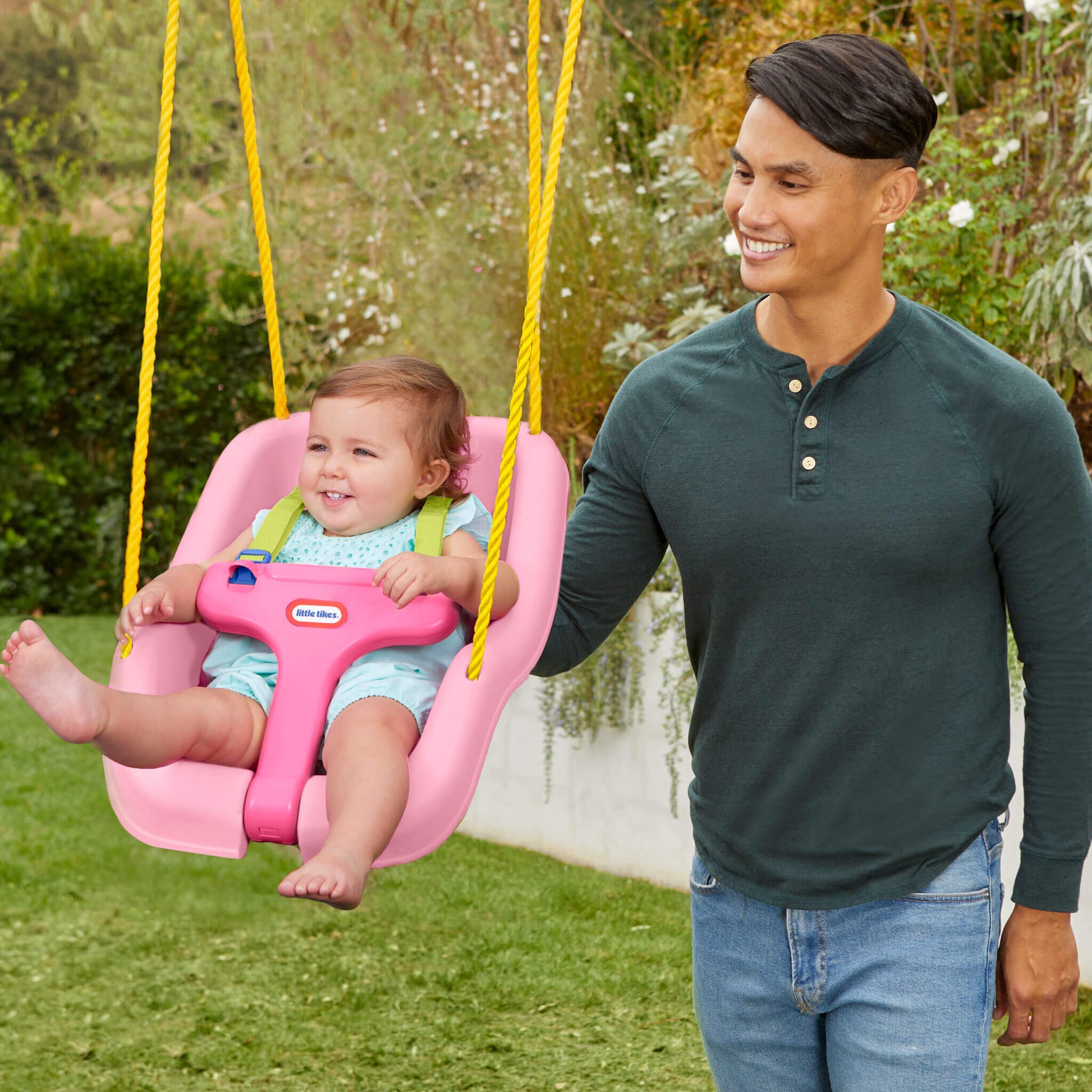 Little Tikes 2-in-1 Snug 'n Secure Swing - Pink On Sale