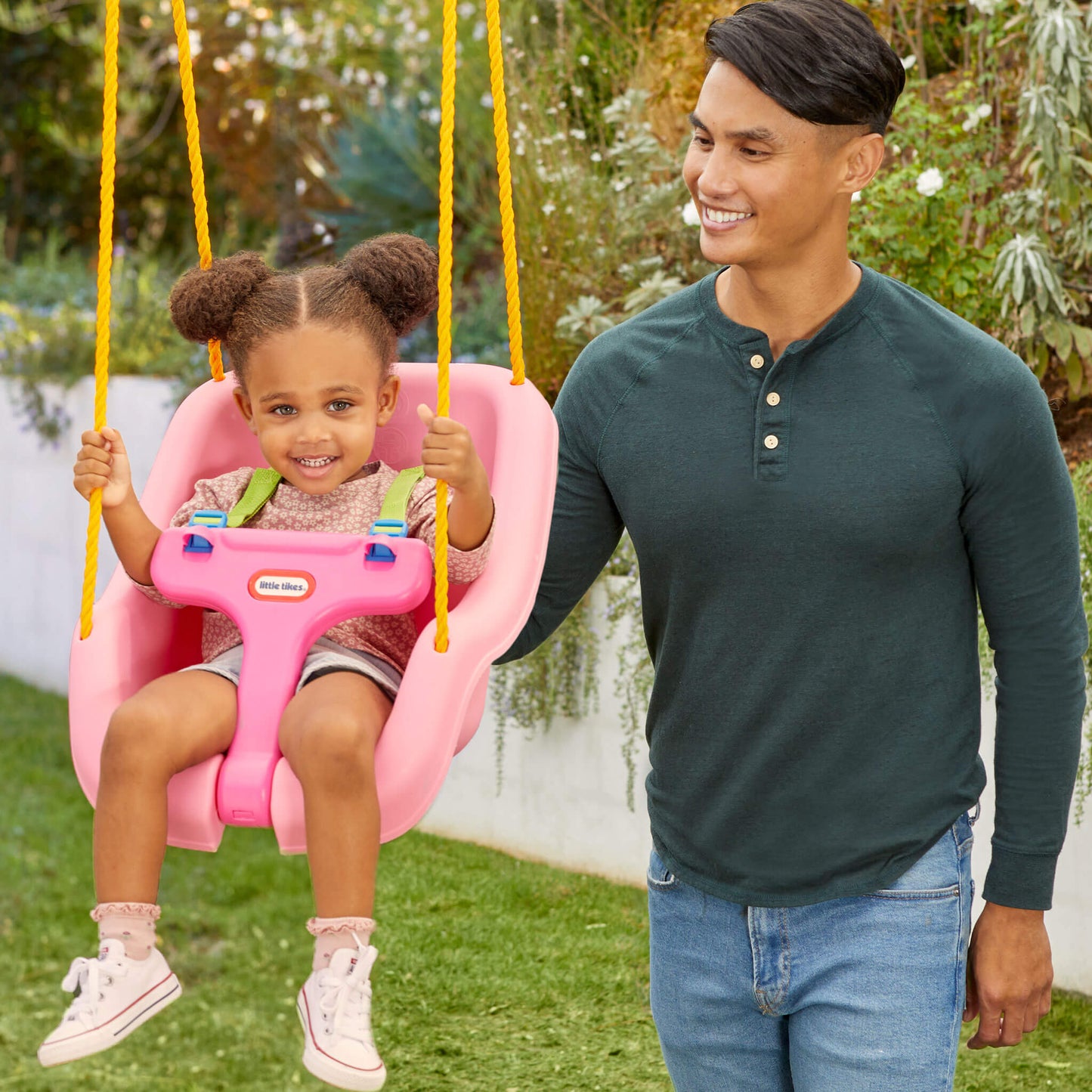 Little Tikes 2-in-1 Snug 'n Secure Swing - Pink On Sale