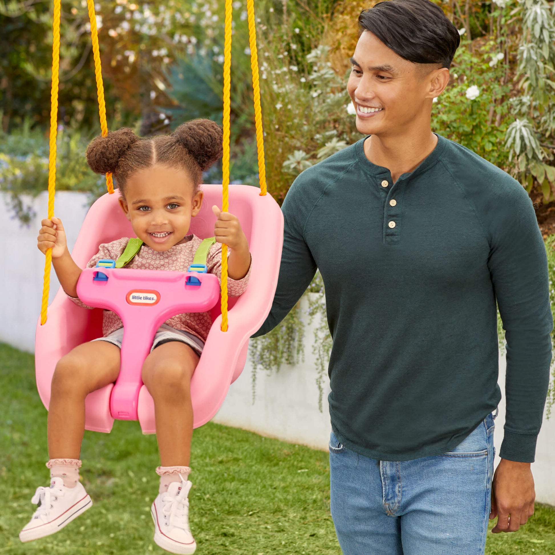 Little Tikes 2-in-1 Snug 'n Secure Swing - Pink On Sale