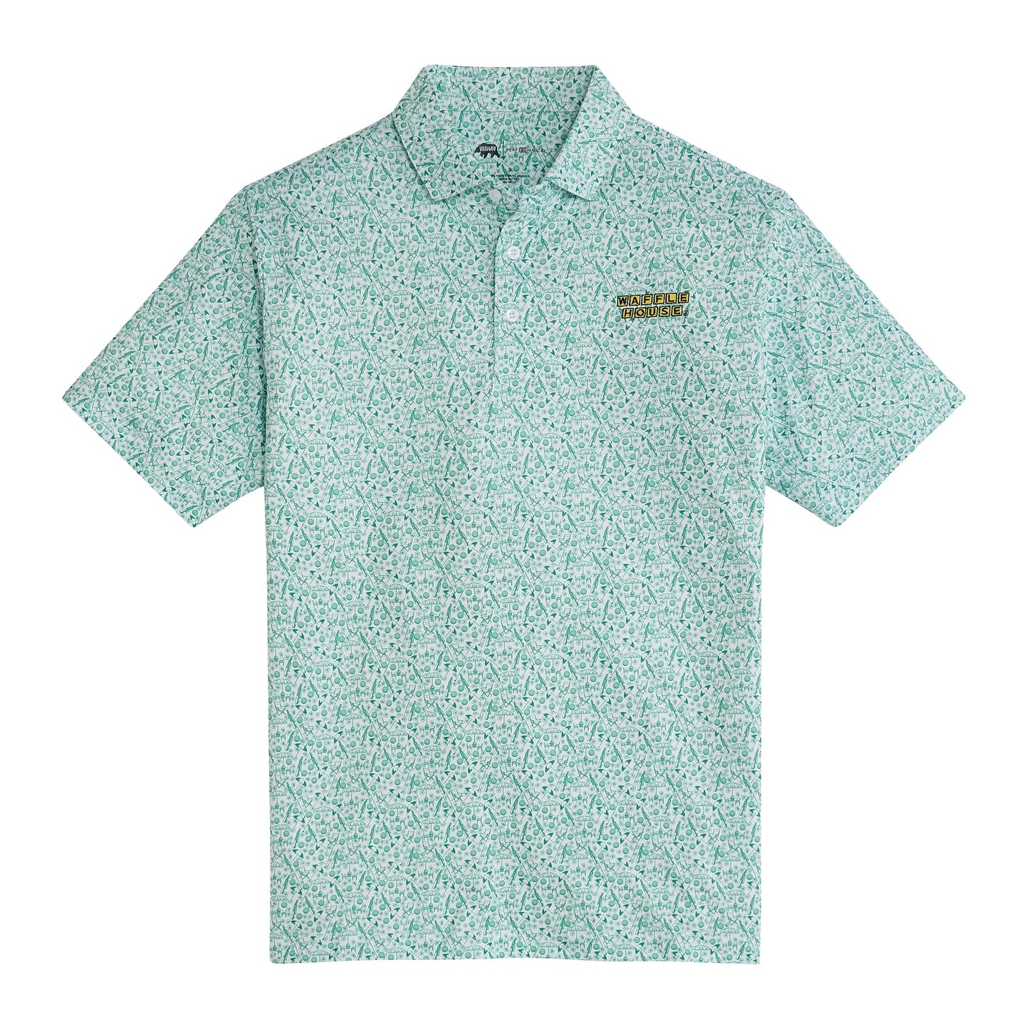Onward Reserve Waffle House Golf Legend Printed Performance Polo - White