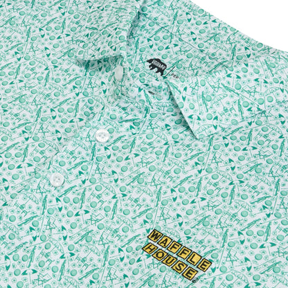 Onward Reserve Waffle House Golf Legend Printed Performance Polo - White