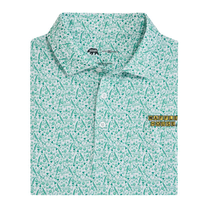 Onward Reserve Waffle House Golf Legend Printed Performance Polo - White
