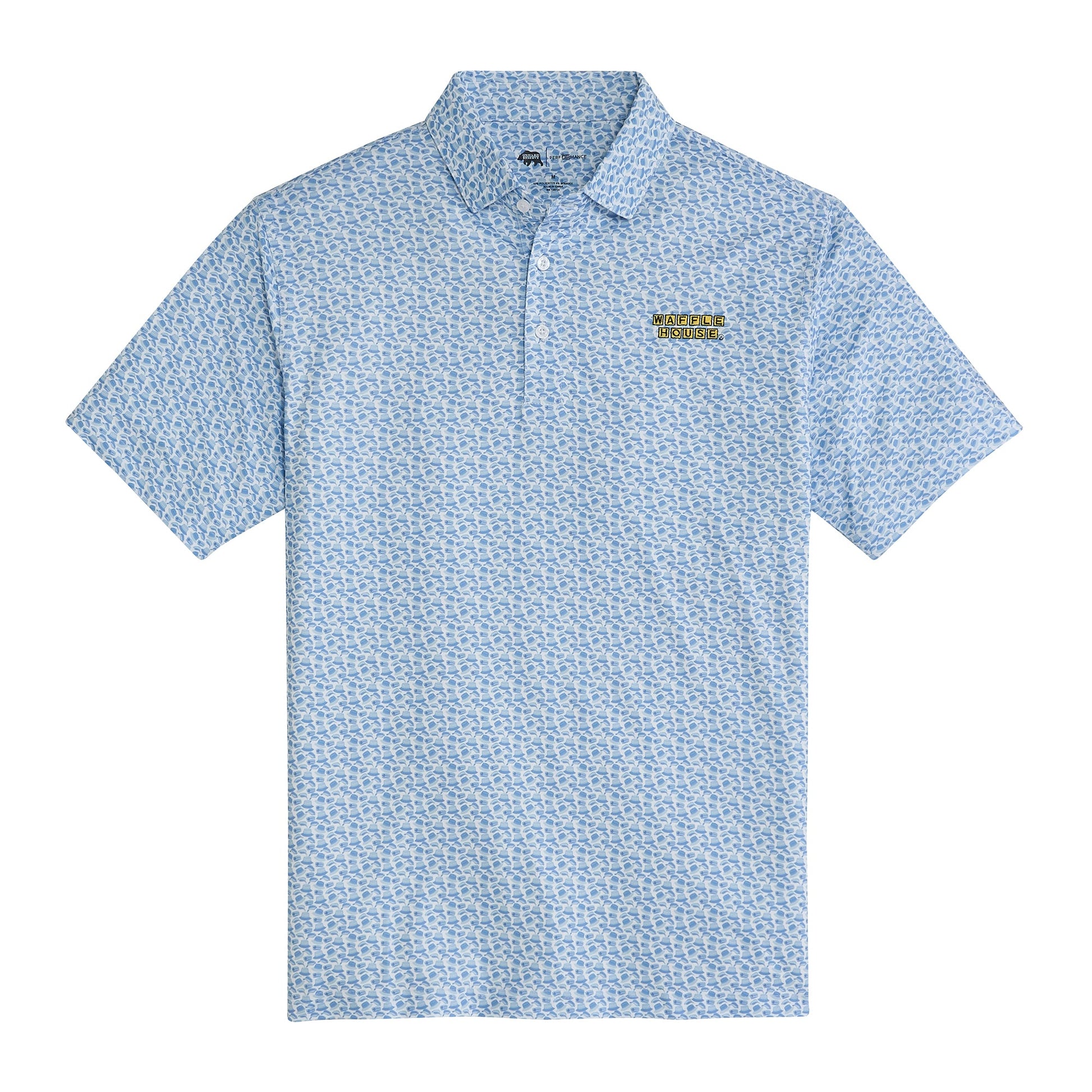 Onward Reserve Waffle House Hat Trick Printed Performance Polo - Sky