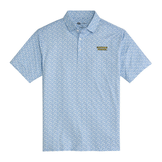Onward Reserve Waffle House Hat Trick Printed Performance Polo - Sky