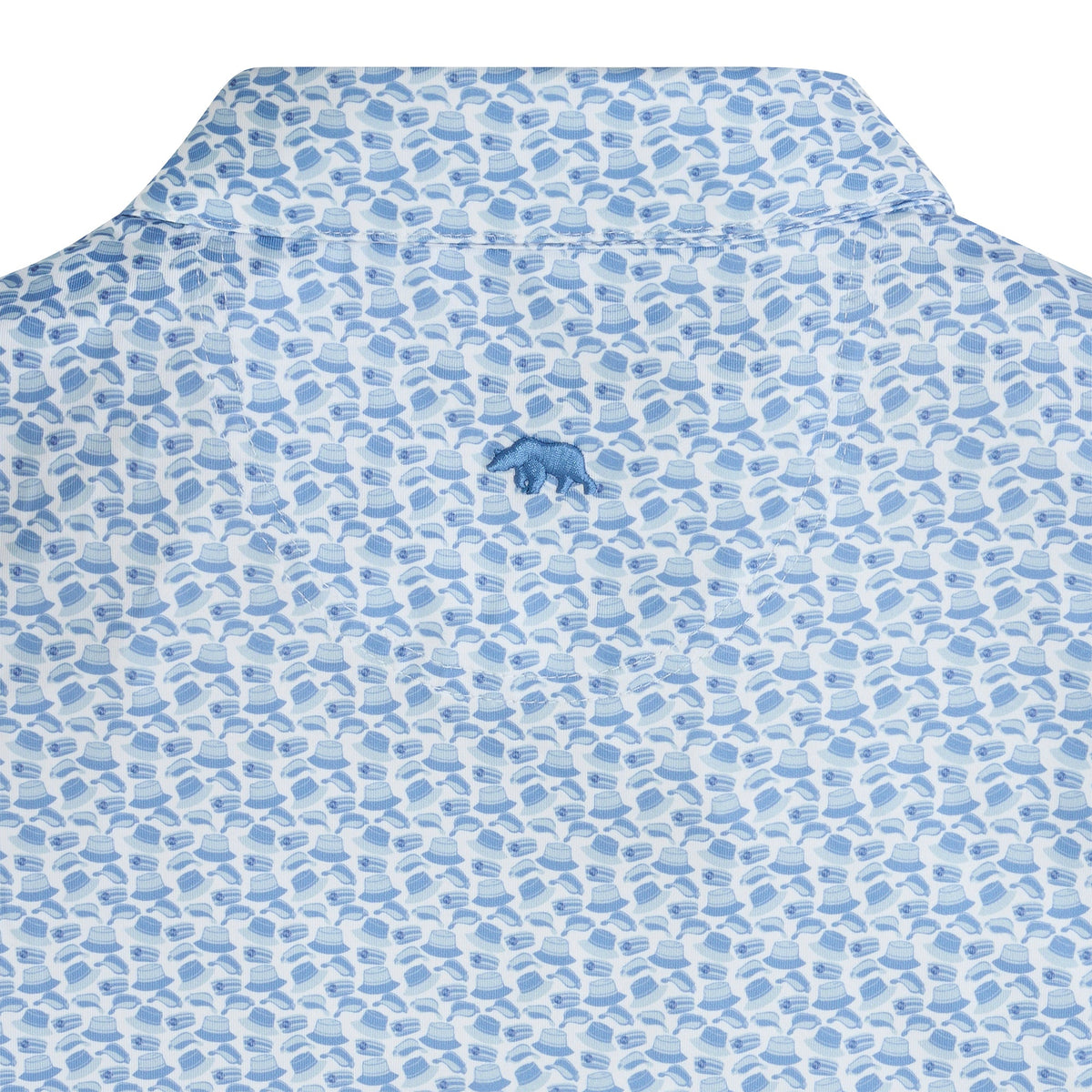 Onward Reserve Waffle House Hat Trick Printed Performance Polo - Sky