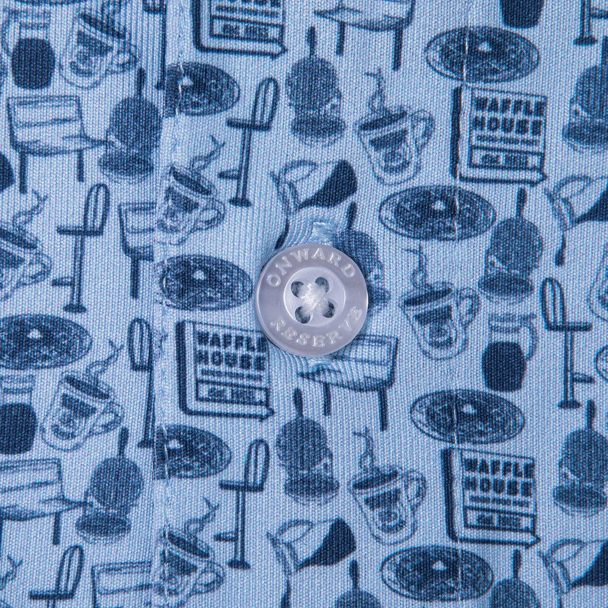 Onward Reserve Waffle House Diner Printed Performance Polo - Sky
