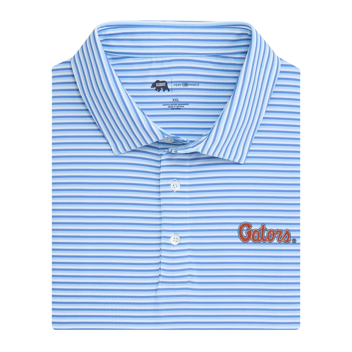 Onward Reserve Florida Gators Script Tri Stripe Performance Polo