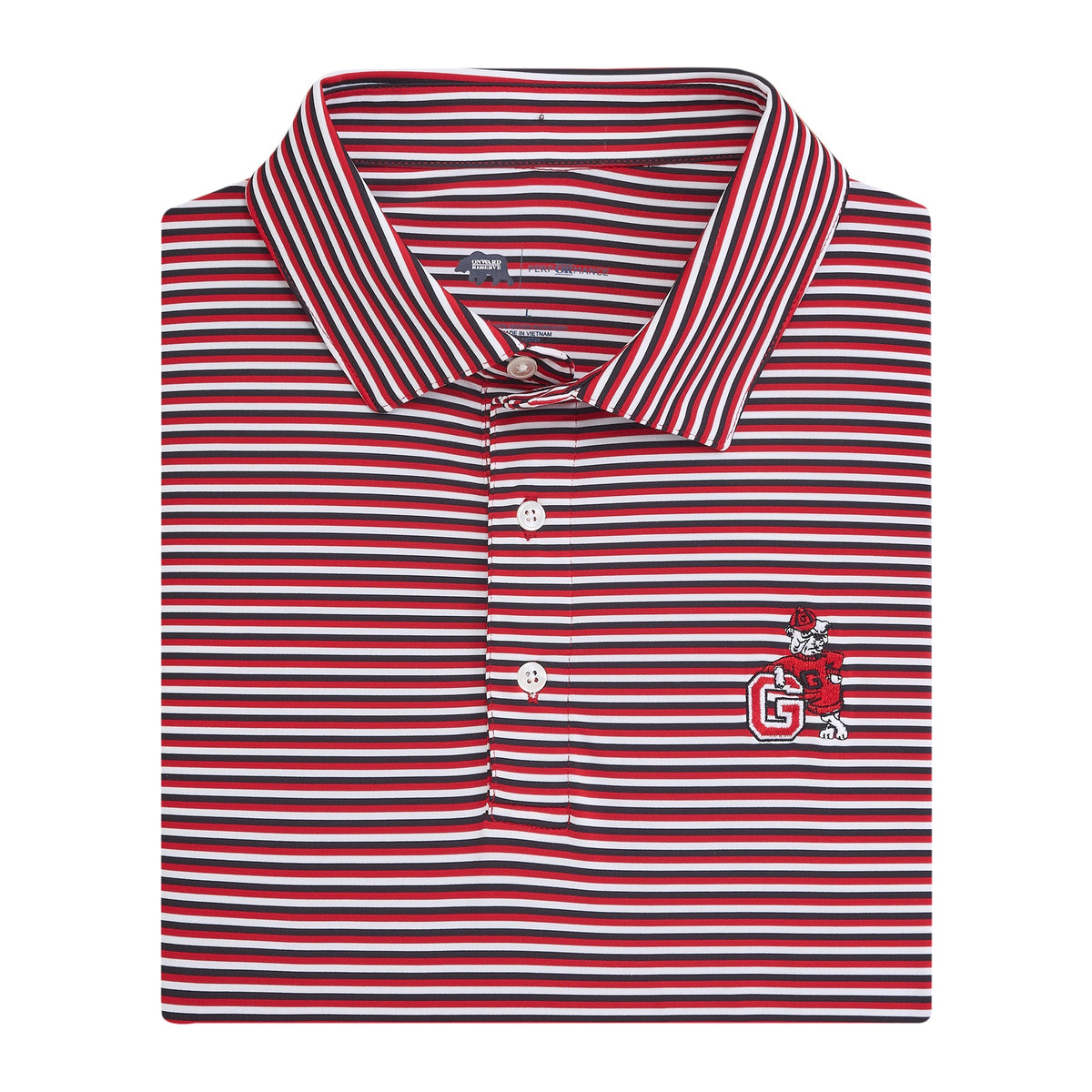 Onward Reserve UGA G Dog Tri Stripe Performance Polo - Red