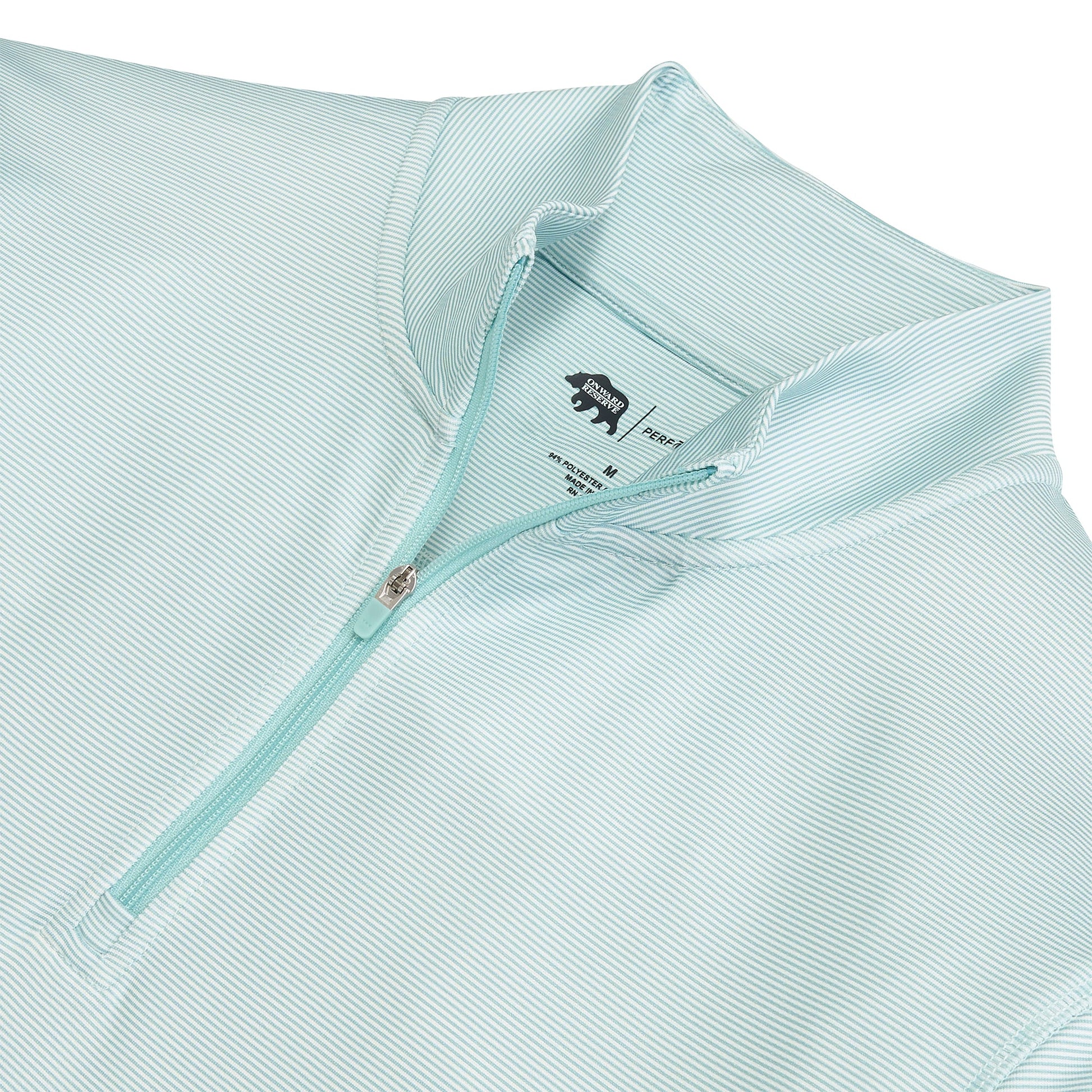 Onward Reserve Hairline Stripe Printed Performance 1/4 Zip - Aquifer
