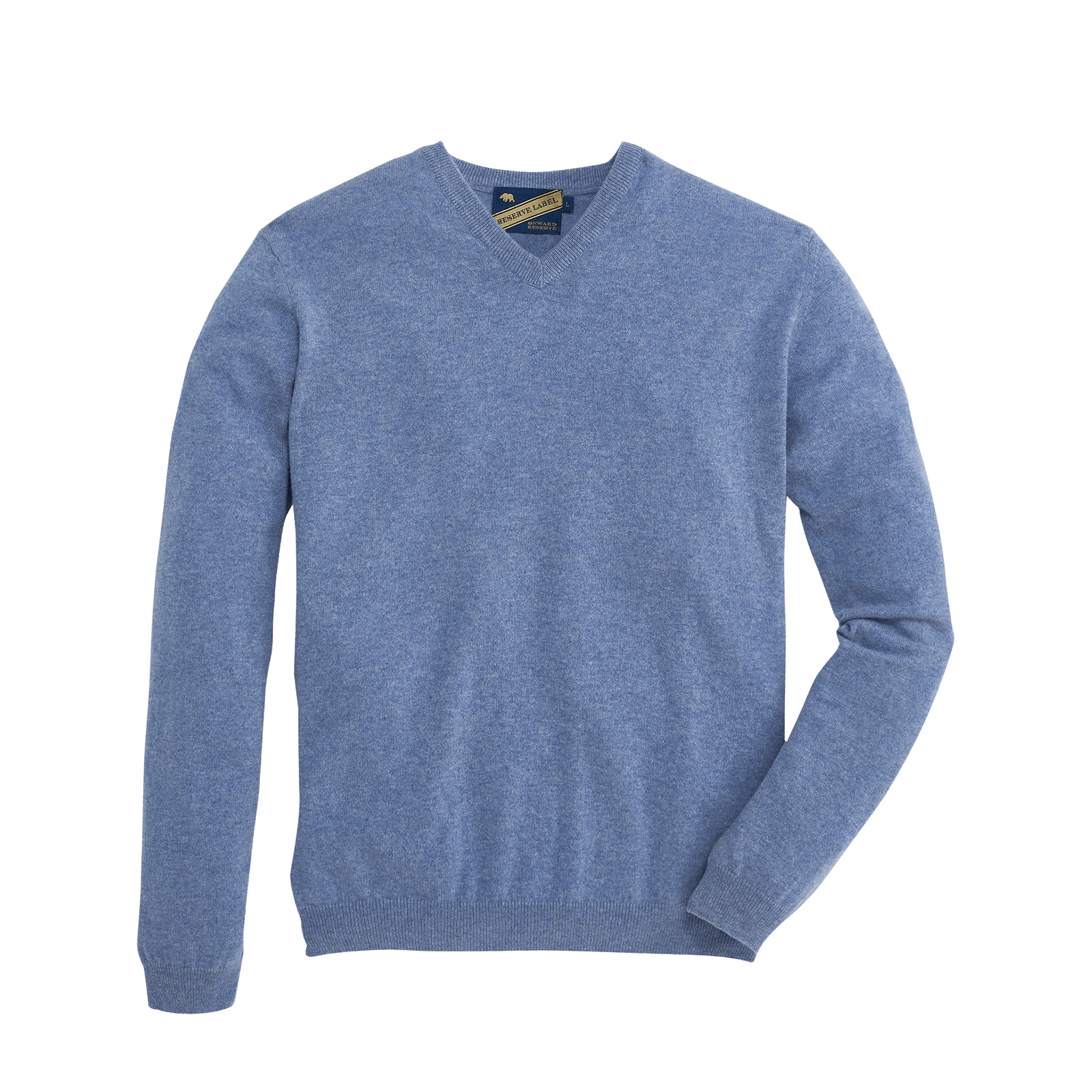 Onward Reserve James V-Neck Cashmere Sweater - Heather Vintage Indigo