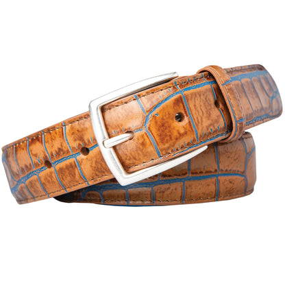 Onward Reserve 1 3/8" Two-Toned Embossed Crocodile Belt - Marine