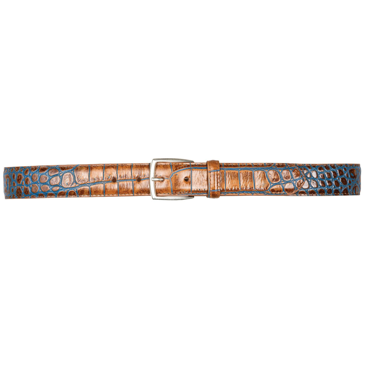 Onward Reserve 1 3/8" Two-Toned Embossed Crocodile Belt - Marine