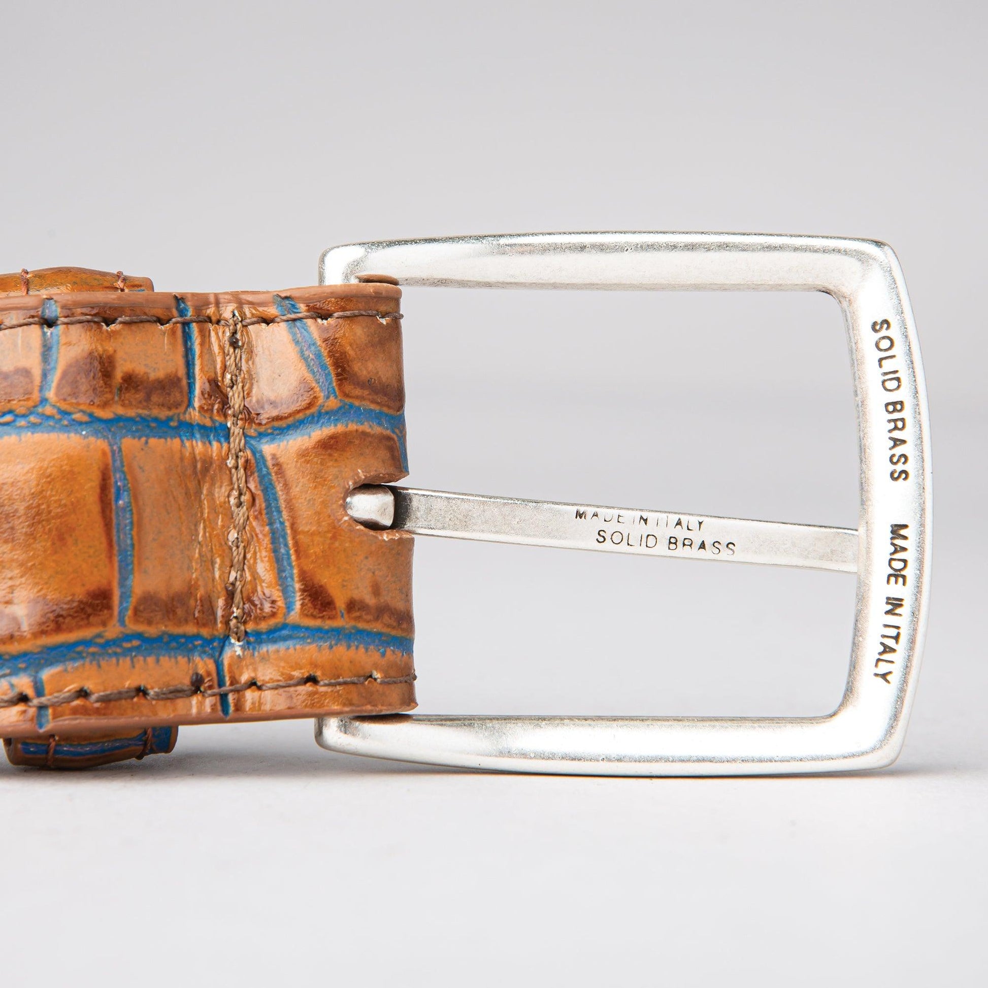 Onward Reserve 1 3/8" Two-Toned Embossed Crocodile Belt - Marine