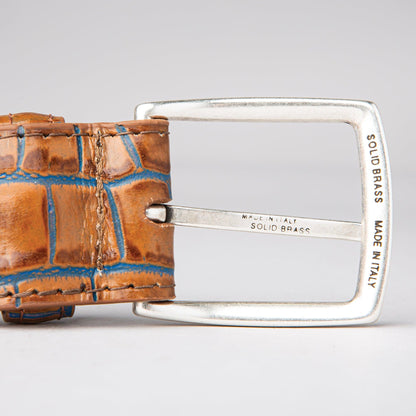 Onward Reserve 1 3/8" Two-Toned Embossed Crocodile Belt - Marine