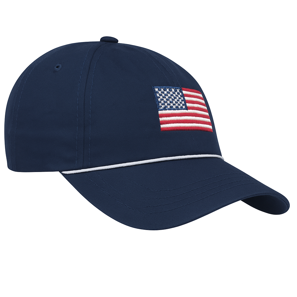 Onward Reserve American Flag Rope Hat - Navy Hat / White Rope