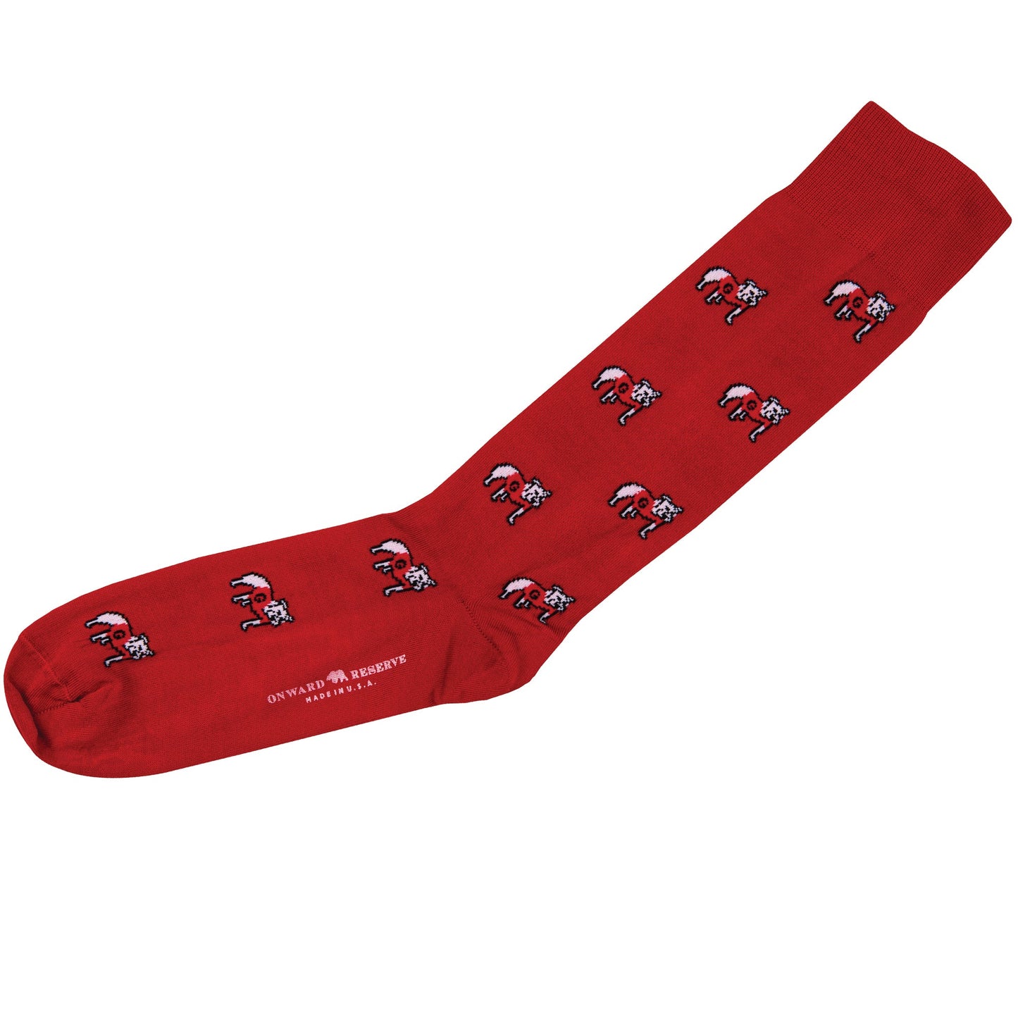 Onward Reserve UGA Standing Bulldog Mid-Calf Cotton Sock - Red