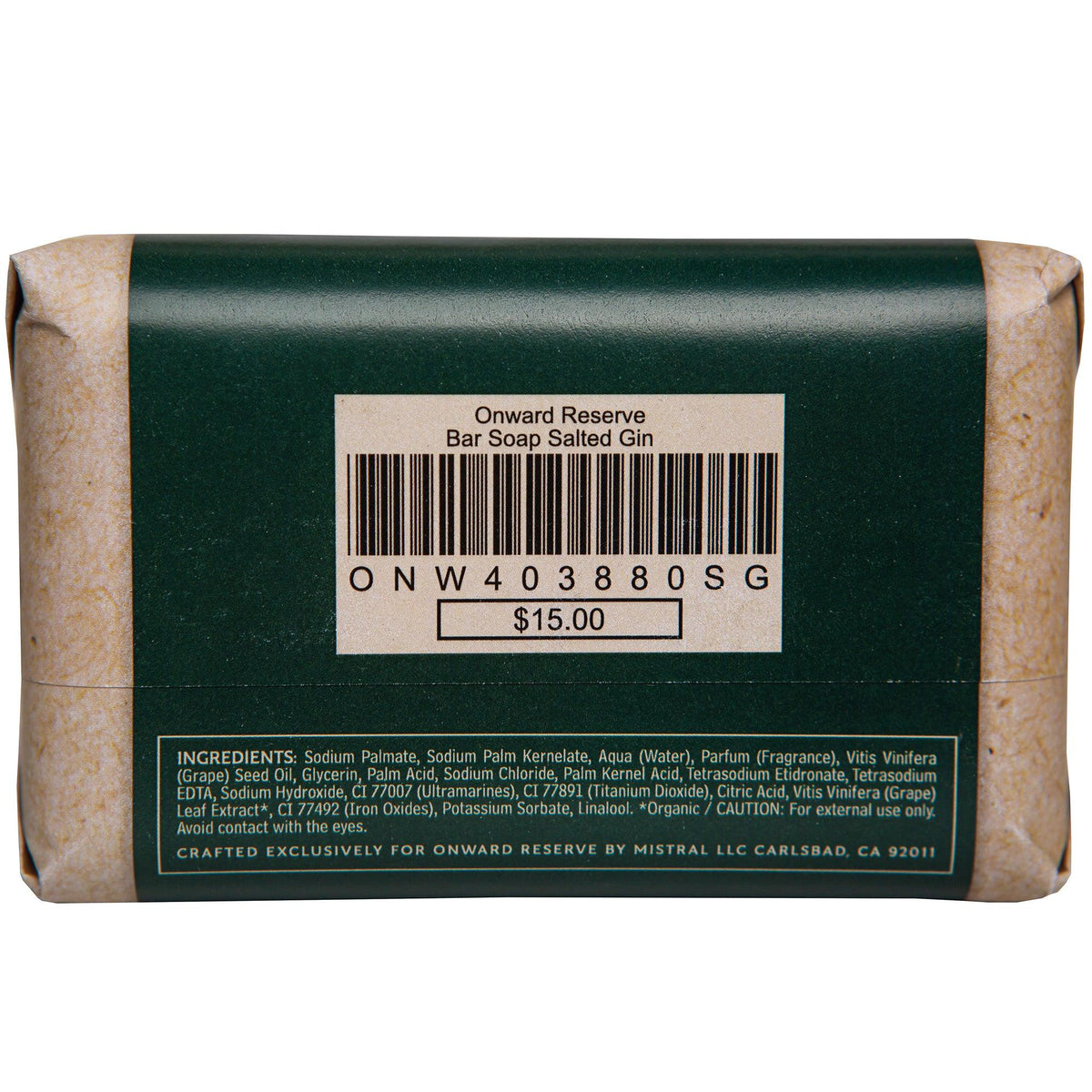 Onward Reserve Salted Gin Bar Soap