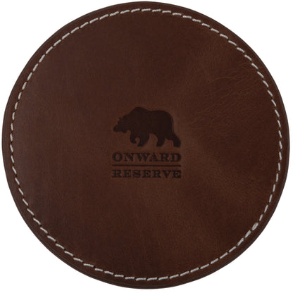 Onward Reserve Leather Coaster Set - Tobacco