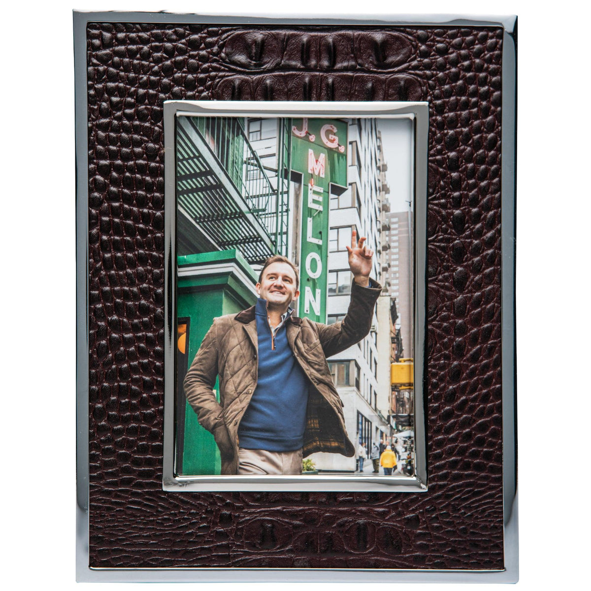 Onward Reserve Leather Crocodile Frame with Nickel Rim - 4x6