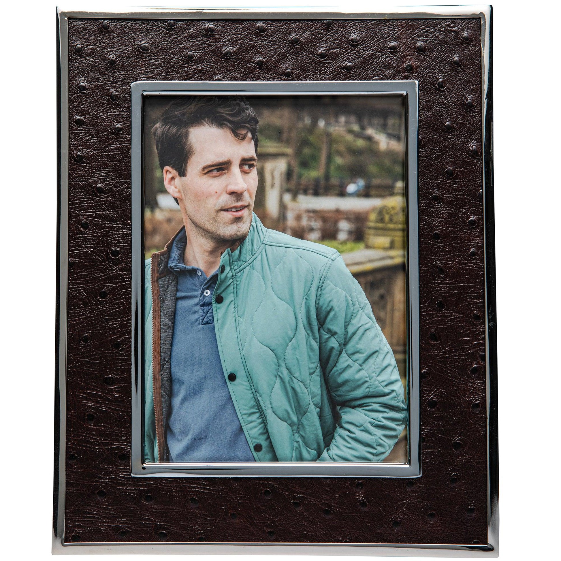 Onward Reserve Leather Ostrich Frame with Nickel Plated Rim - 5x7