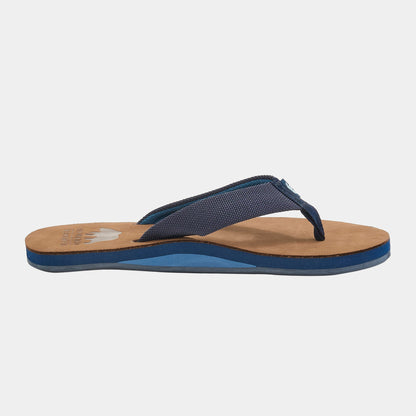 Onward Reserve Leather Flip Flop with Navy Nylon Straps