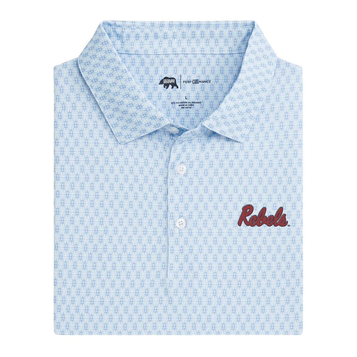 Onward Reserve Ole Miss Rebels Tents Printed Performance Polo