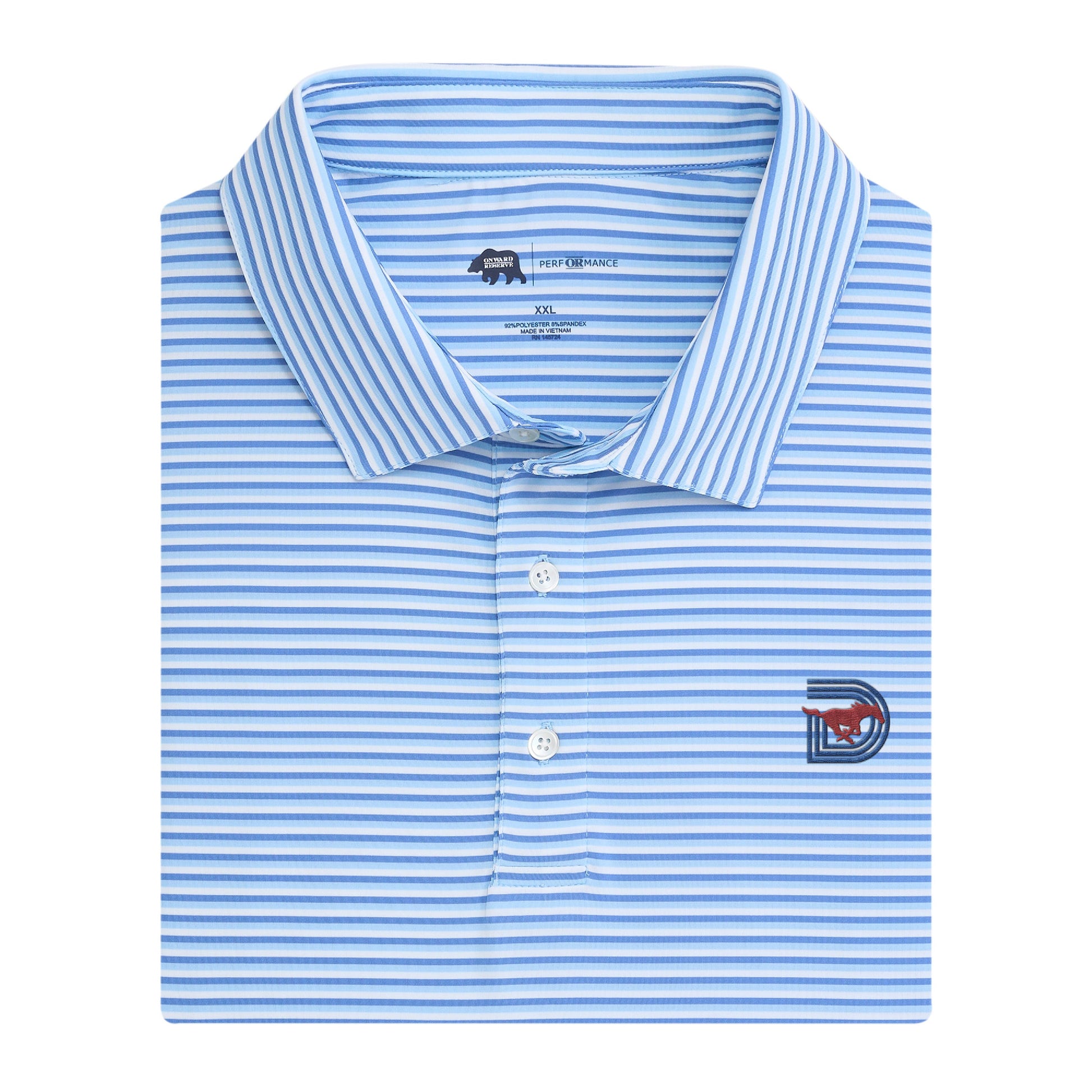 Onward Reserve SMU Triple D Tri Stripe Performance Polo