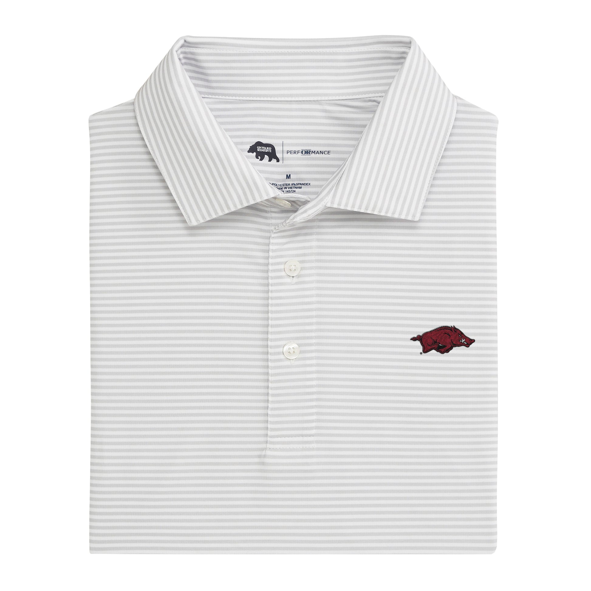 Onward Reserve Arkansas Razorback Echo Stripe Performance Polo